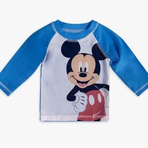 Mickey Mouse Long Sleeve Rash Guard - 3-6 Months White NEW